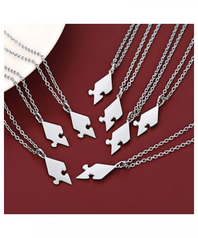 BFF Puzzle Stitching Necklace 2/3/4/5/6/7/8 Pcs Stainless Steel Personalized Name Heart Pendants Family Love Jewelry Free Eng...