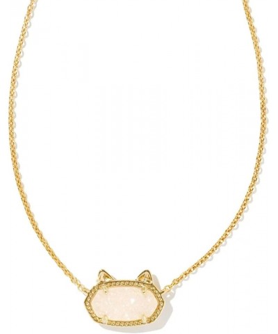 Elisa Cat Pendant Necklace, Fashion Jewelry for Women GOLD - IRIDESCENT DRUSY $34.00 Necklaces