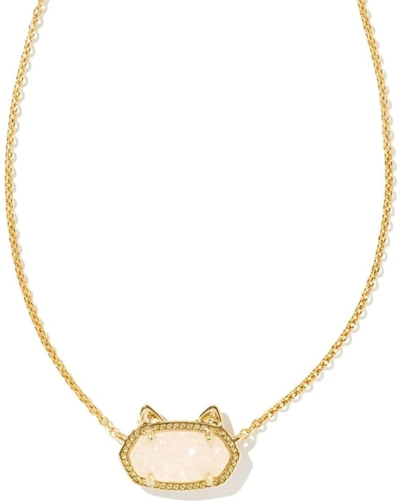 Elisa Cat Pendant Necklace, Fashion Jewelry for Women GOLD - IRIDESCENT DRUSY $34.00 Necklaces