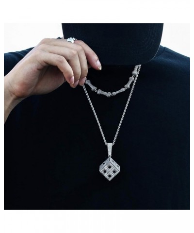 18K Gold/Platinum Plated AAA CZ Iced Out Pendant Necklace for Men Women Simulate Diamond Accents Bling Bling Hip Hop Charm Ne...