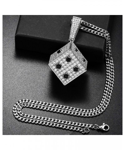 18K Gold/Platinum Plated AAA CZ Iced Out Pendant Necklace for Men Women Simulate Diamond Accents Bling Bling Hip Hop Charm Ne...