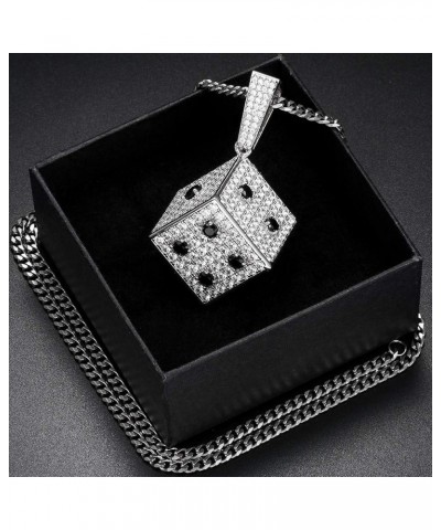 18K Gold/Platinum Plated AAA CZ Iced Out Pendant Necklace for Men Women Simulate Diamond Accents Bling Bling Hip Hop Charm Ne...