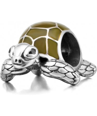 Sea Turtle Animal Charms 925 Sterling Silver Tortoise Pet Charms Bead for Pandora European Bracelet Green Enamel $11.89 Brace...