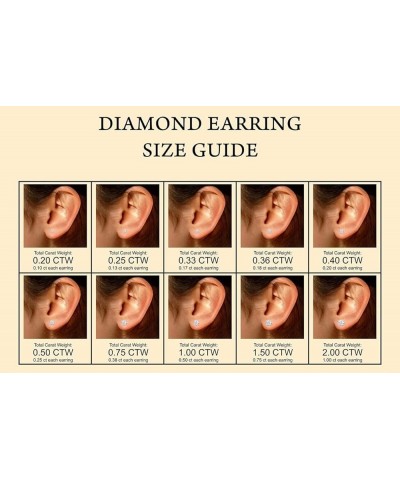 Round Natural Diamond Stud (IGI Certified 0.70 ct & up) Plus Quality Friction Back Earrings in 14k Solid Gold, 0.04 Ctw - 2.0...