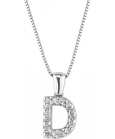 14k White Gold A to Z Diamond Initial Pendant Necklace (1/10cttw) with 18-inch chain D $102.96 Necklaces