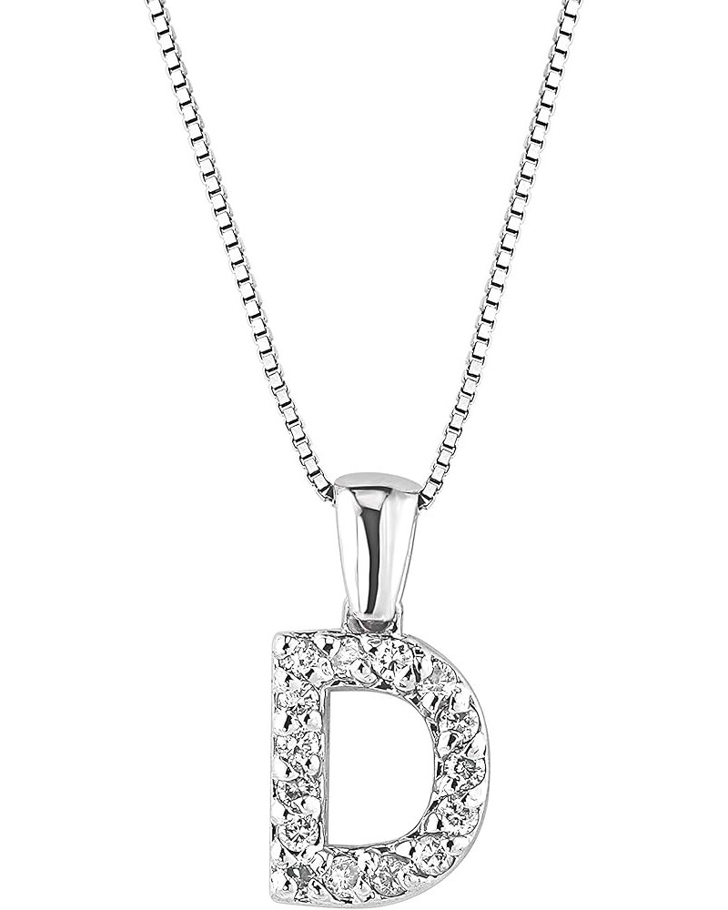 14k White Gold A to Z Diamond Initial Pendant Necklace (1/10cttw) with 18-inch chain D $102.96 Necklaces