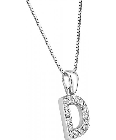 14k White Gold A to Z Diamond Initial Pendant Necklace (1/10cttw) with 18-inch chain D $102.96 Necklaces