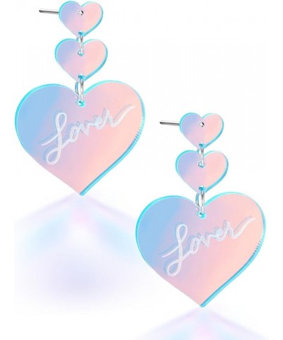 Pink Heart Earrings Lover Earrings Concert Outfit Gifts for Women Girls Swiftie Fans 3 $5.55 Earrings