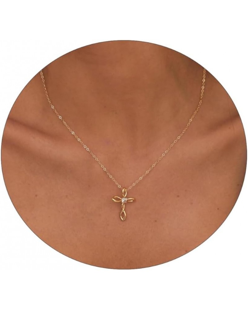 Cross Necklace for Women | 14K Gold & Silver Plated Cross Pendant Necklace Trendy Cross Pendant Chain Necklace Minimalist Dai...