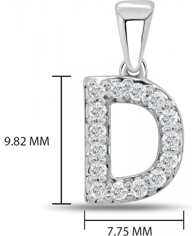 14k White Gold A to Z Diamond Initial Pendant Necklace (1/10cttw) with 18-inch chain D $102.96 Necklaces