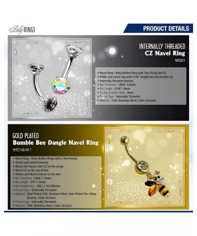 Mystery Grab Bag of Belly Rings 10 Pack $22.05 Body Jewelry