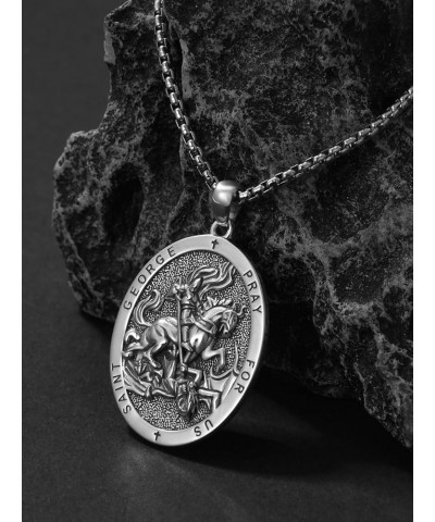 Saint Patron Necklace for Men Women 925 Sterling Silver Saint Medal Protection Necklace Amulet Catholic Religious Jewerly Val...