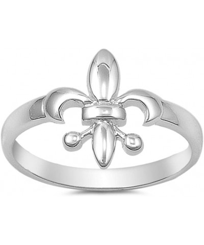 Sterling Silver Fleur De Lis Ring French Symbol Lily Design Solid 925 Sizes 4-10 $11.44 Rings