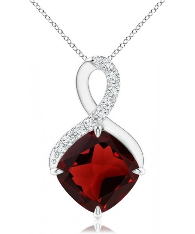 Natural Garnet Solitaire Pendant Necklace for Women, Girls in 14K Solid Gold/Platinum/Sterling Silver | January Birthstone | ...