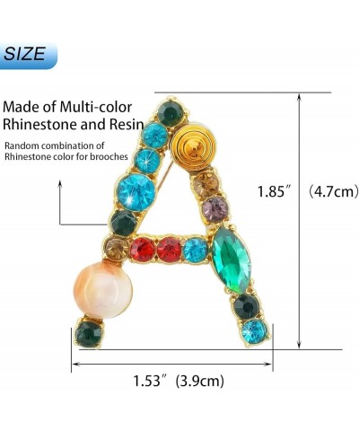 Letter Brooch Pins Initial Colorful Rhinestone Resin Brooch for Women Crafts Breastpin Gold A-Z Gold Y $7.79 Brooches & Pins