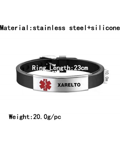 Medical Alert Bracelets for Women Adjustable Stainless Steel Silicone Emergency Awareness Medical ID Bracelet Wristband XAREL...