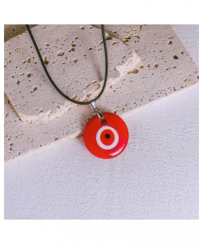 Turkish Blue Evil Eye Pendant Necklace Leather Rope Chain Cord Glass Evil Eye Protection Lucky Jewelry for Women Men red 1pc ...