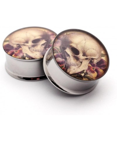 Double Flare Vintage Skull Style 6 Picture Plugs - Sold As a Pair 3/4" (19mm) $8.79 Body Jewelry