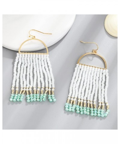 Boho Beaded Earrings for Women,Long Statement Dangle Drop Earrings Handmade Seed Beaded Earrings for Women Girls White $5.69 ...