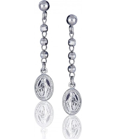 Sterling Silver Virgin Mary Dangling Rosary Earrings $11.28 Earrings