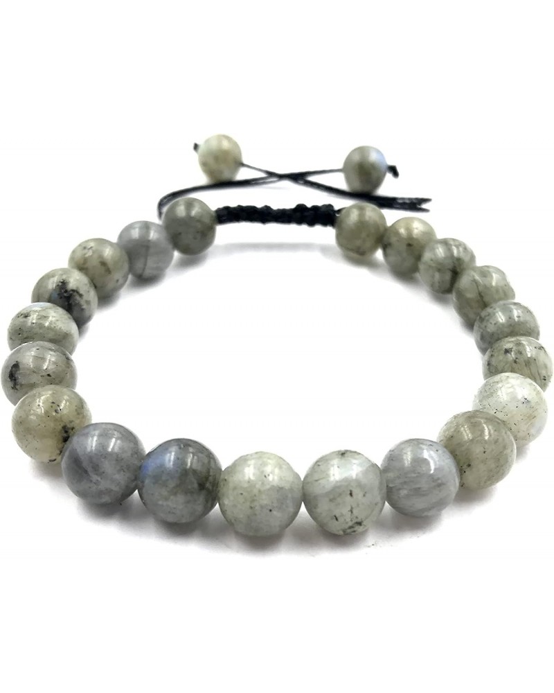 AAA LABRADORITE A Natural Healing Power Gemstone Crystal Beads Unisex Adjustable Macrame Bracelets 8mm $8.66 Bracelets