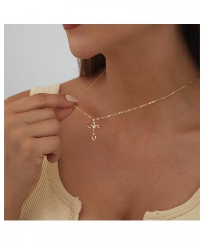 Cross Necklace for Women | 14K Gold & Silver Plated Cross Pendant Necklace Trendy Cross Pendant Chain Necklace Minimalist Dai...