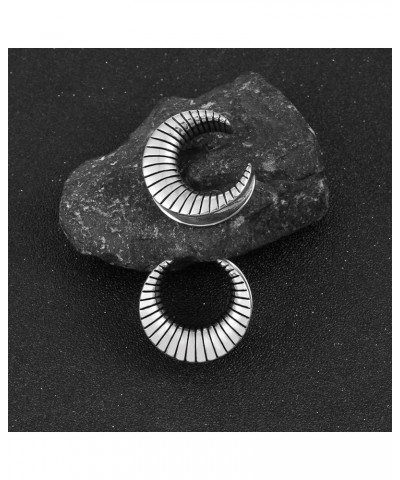 2 PCS Cool Meteorite Ear Saddle Plugs Tunnels Gauges for Women & Mens - Stainless Steel 316L Ear Piercing Expander Body Earri...