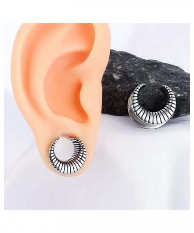 2 PCS Cool Meteorite Ear Saddle Plugs Tunnels Gauges for Women & Mens - Stainless Steel 316L Ear Piercing Expander Body Earri...