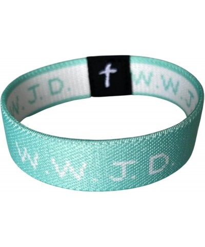 W.W.J.D Bracelet Elastic - WWJD Bracelets 6 pack or 1 pack - Jewelry for Women - Roped Elastic strap Bracelets Mint (8in) Lar...