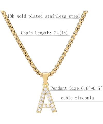 Initial Necklaces for Women Girls Gold Plated Cubic Zirconia Chain Necklace Letter Pendant Initial Choker Necklace Gold Neckl...