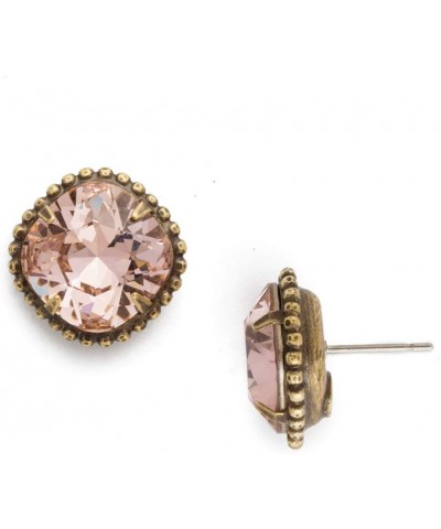 Essentials Cushion-Cut Solitaire Stud Earrings Antique Gold-Tone Vintage Rose $38.16 Earrings