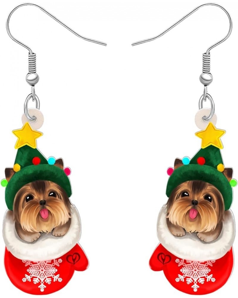 Acrylic Dog Earrings Dangle Drop Fashion Pet Jewelry for Women Girls Kids Charm Gift Christmas Yorkshire $6.23 Earrings