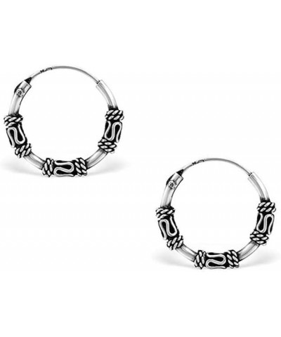 925 Sterling Silver Bohemian Tribal Bali Hoop Earrings for Women & Girls-Made in Italy Comes With Gift Box Bali Swirl Hoop $1...