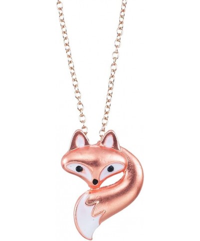 Cute Little Fox Head and Tail on 18'' Link Chain Necklace with 3'' Extension $9.22 Necklaces