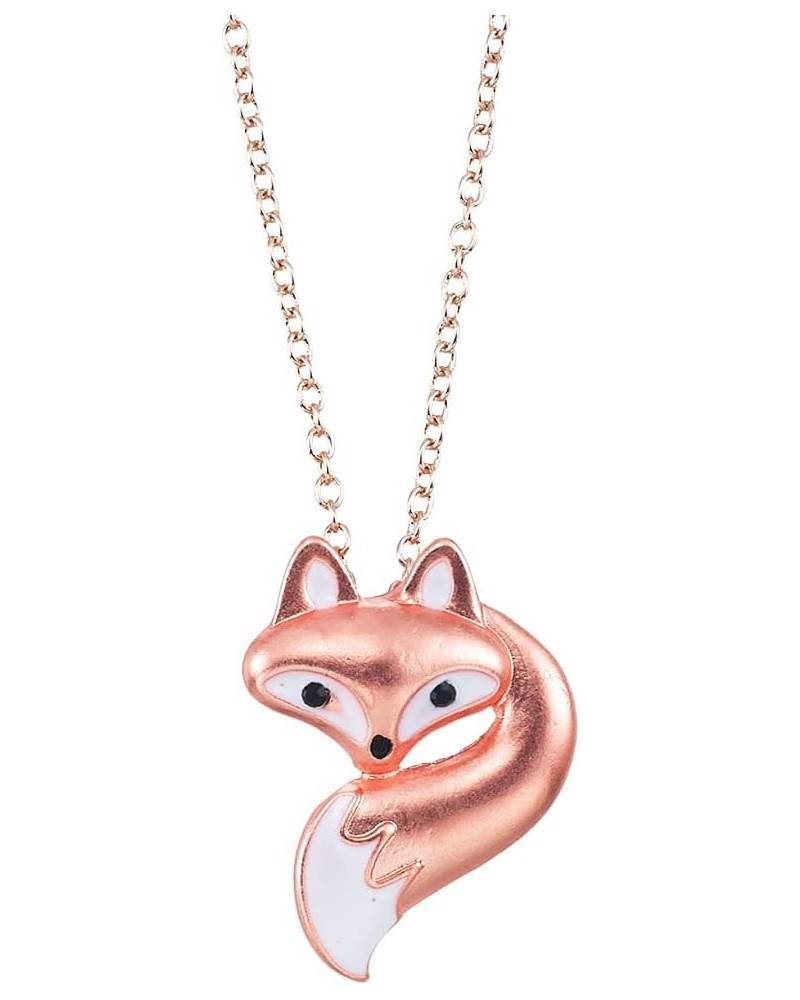 Cute Little Fox Head and Tail on 18'' Link Chain Necklace with 3'' Extension $9.22 Necklaces