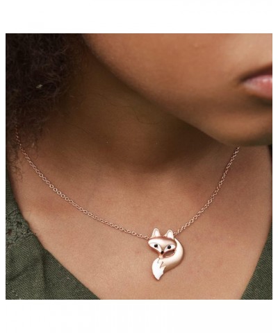 Cute Little Fox Head and Tail on 18'' Link Chain Necklace with 3'' Extension $9.22 Necklaces