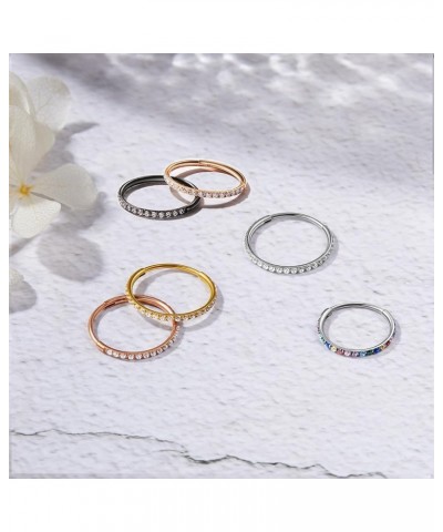 20G 18G 16G 14G Hinged Nose Ring Hoop 316L Surgical Steel, Septum Clicker Cartilage Earrings with CZ, Diameter 6mm to 12mm, S...