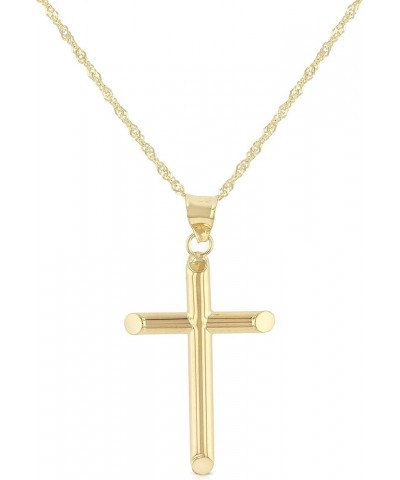 14K Yellow Gold Classic Cross Pendant with 1.2mm Singapore Chain Necklace 16.0 Inches $84.63 Necklaces