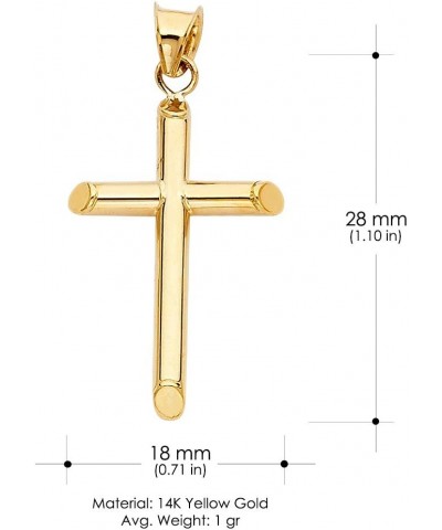 14K Yellow Gold Classic Cross Pendant with 1.2mm Singapore Chain Necklace 16.0 Inches $84.63 Necklaces