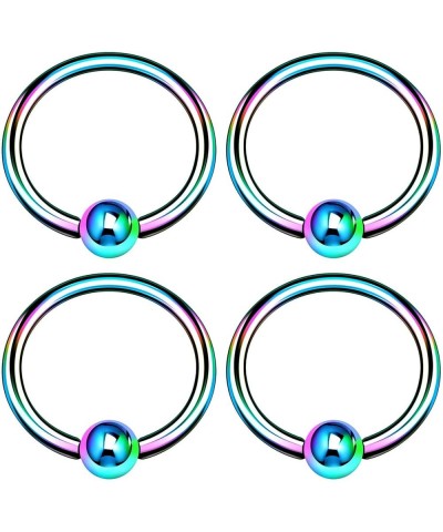 4PCS Captive Ring 3mm Ball Cartilage Tragus Nose Septum Earrings Eyebrow Piercing Jewelry Pick Size and Color L02:Rainbow,18g...