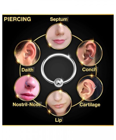 4PCS Captive Ring 3mm Ball Cartilage Tragus Nose Septum Earrings Eyebrow Piercing Jewelry Pick Size and Color L02:Rainbow,18g...