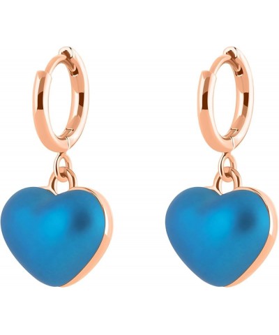 Women 14K Gold Plated Heart Huggie Hoop Drop Dangle Earrings Rose, Blue $10.80 Earrings