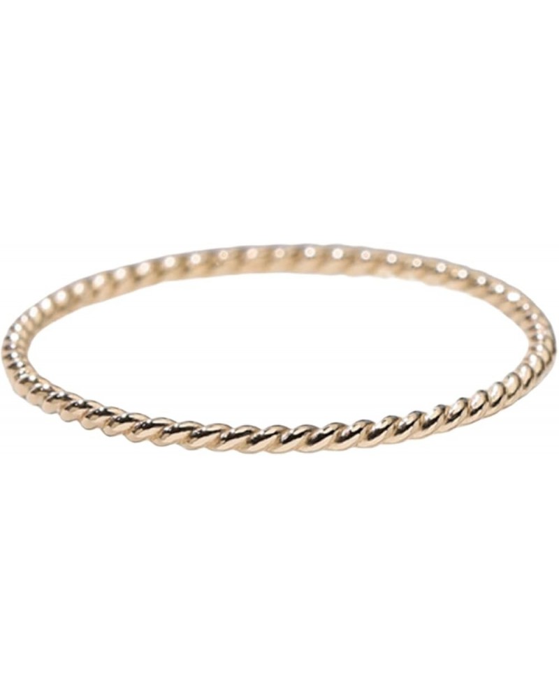 1/1.5/2/3mm Solid 10K/14K/18K Yellow Gold Twisted/Bead/Stripe/Hammered Textured Ring for Women/Men Stacking Ring in Real Gold...