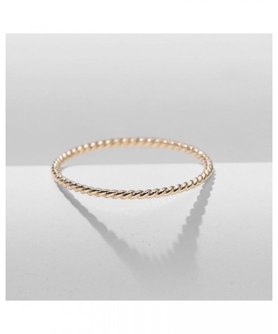 1/1.5/2/3mm Solid 10K/14K/18K Yellow Gold Twisted/Bead/Stripe/Hammered Textured Ring for Women/Men Stacking Ring in Real Gold...