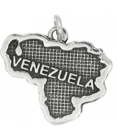 Sterling Silver Oxidized Textured Country Map Traditional Charm Venezuela $12.33 Bracelets