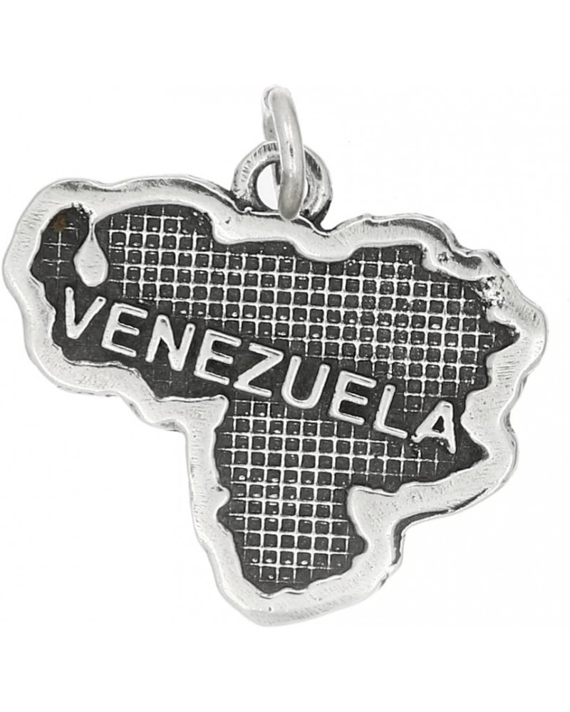 Sterling Silver Oxidized Textured Country Map Traditional Charm Venezuela $12.33 Bracelets