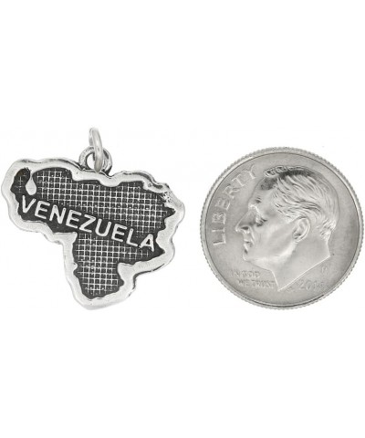 Sterling Silver Oxidized Textured Country Map Traditional Charm Venezuela $12.33 Bracelets