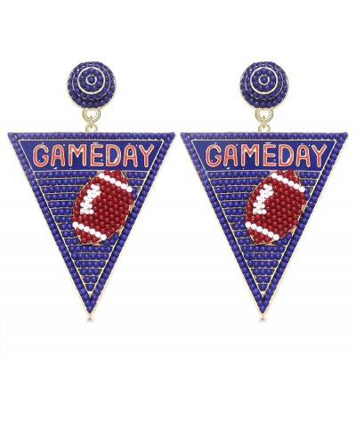 Game Day Earrings for Women Beaded Dangle Earrings 1 Hand Post Earrings Handmade Sports Earrings Party Favors Jewelry Gift Bl...