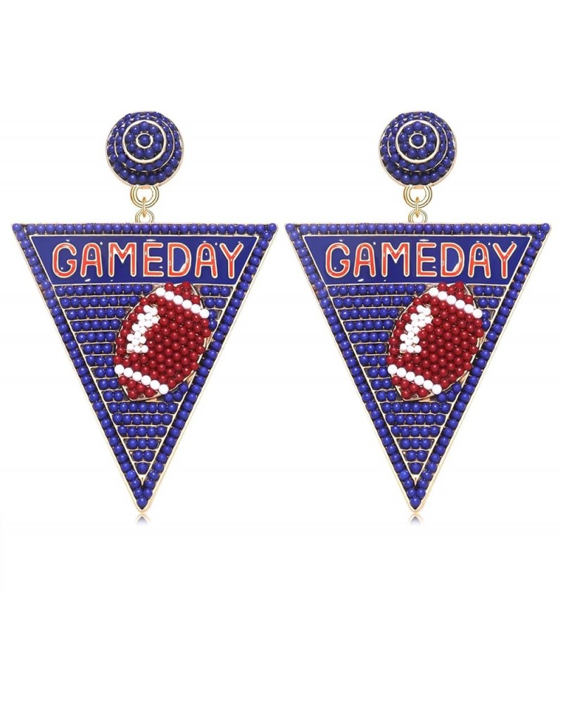 Game Day Earrings for Women Beaded Dangle Earrings 1 Hand Post Earrings Handmade Sports Earrings Party Favors Jewelry Gift Bl...