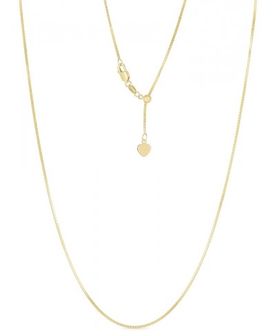 10k Yellow or White Gold 0.7mm Adjustable Box Chain Necklace, 22 yellow-gold $56.25 Necklaces